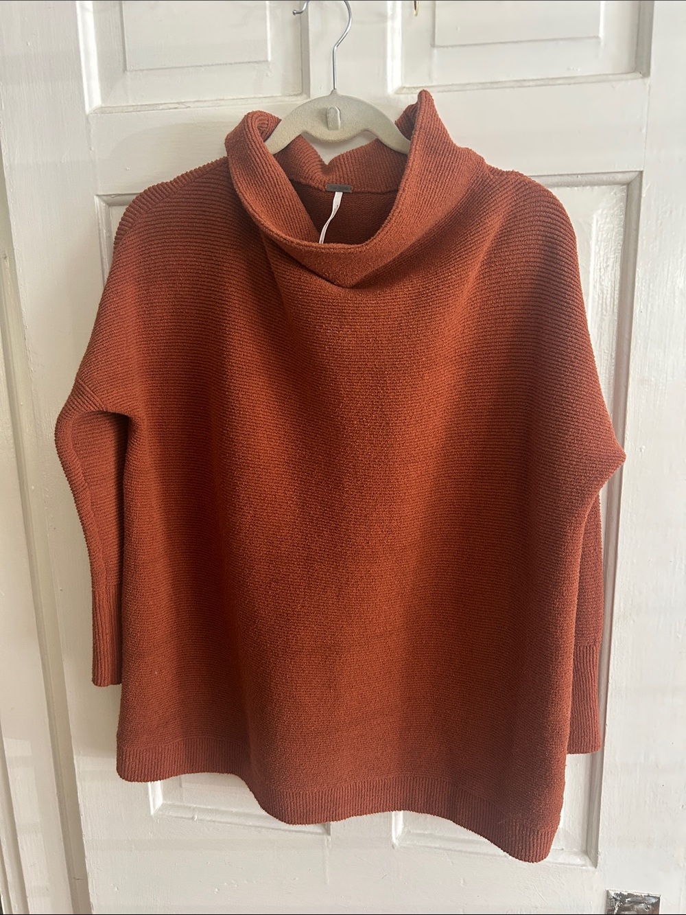 Free People Burnt Orange Cowl Neck Sweater
